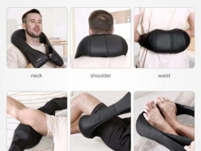 BOB AND BRAD Back & Neck Massager with Heat, Massage Pillow for Pain Relief  Deep Tissue